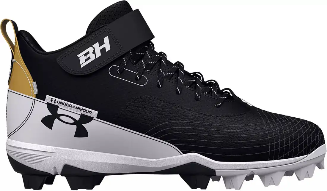 Under Armour Harper 7 Mid RM Cleat - Black And Gold 3 Under Armour Harper 7 Mid RM Cleat - Black And Gold
