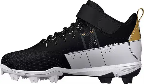 Under Armour Harper 7 Mid RM Cleat - Black And Gold 4 Under Armour Harper 7 Mid RM Cleat - Black And Gold - Image 2