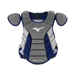 Mizuno Samurai Adult Catchers Chest Protector - 16" - Grey / Navy