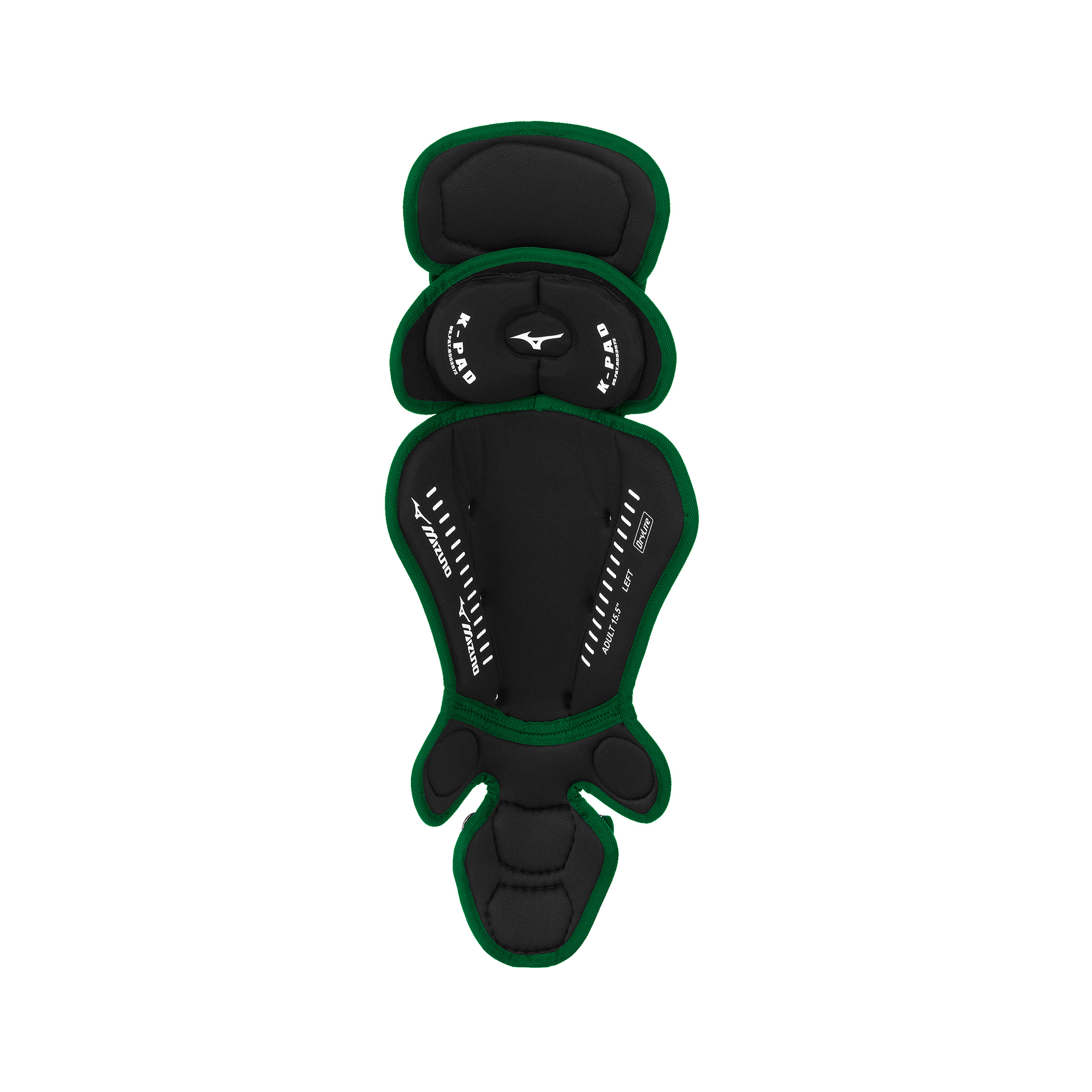 Mizuno Samurai Youth Catchers Leg Guards - 14.5" - Black / Green 4 Mizuno Samurai Youth Catchers Leg Guards - 14.5" - Black / Green - Image 2