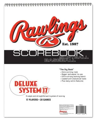 Rawlings Deluxe System 17 Big Book Scorebook 17SBDLX 3 Rawlings Deluxe System 17 Big Book Scorebook 17SBDLX