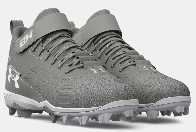 Under Armour Harper 7 Mid RM Cleat Youth - Grey 4 Under Armour Harper 7 Mid RM Cleat Youth - Grey - Image 2