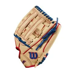 Wilson A500 12 Inch Youth Baseball Glove -Baseball sale shop WBW100903 2 A500 BB 12 Boys Blonde Red Royal.png.cq5dam.web .1200.1200