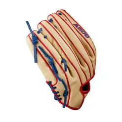 Wilson A500 12 Inch Youth Baseball Glove -Baseball sale shop WBW100903 3 A500 BB 12 Boys Blonde Red Royal.png.cq5dam.web .1200.1200