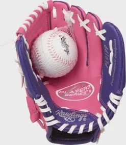 BB GLOVE RAWLINGS PLAYER SERIES CW/BALL (PL91PP) YTH 9'' BS23